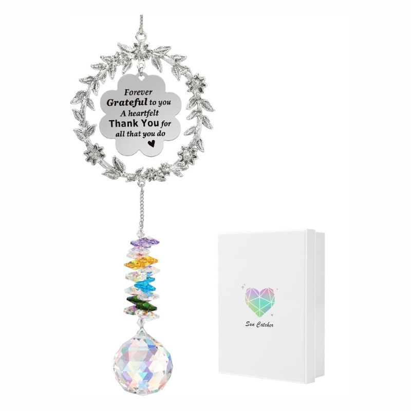 Excellent Sun Catcher,Crystal Suncatcher with Flower Design ，Suncatcher in Bedroom,Bereavement Gift Ideas for Teacher,Friends and Mom.